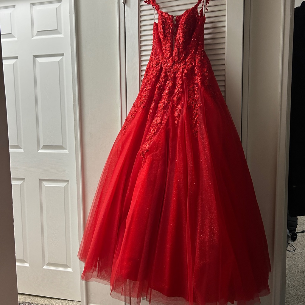 Ellie Wilde Vibrant Red Lace Dress